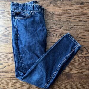 Express Dark Wash Stella Low Rise Legging Straight Leg Jeans - 6 Regular